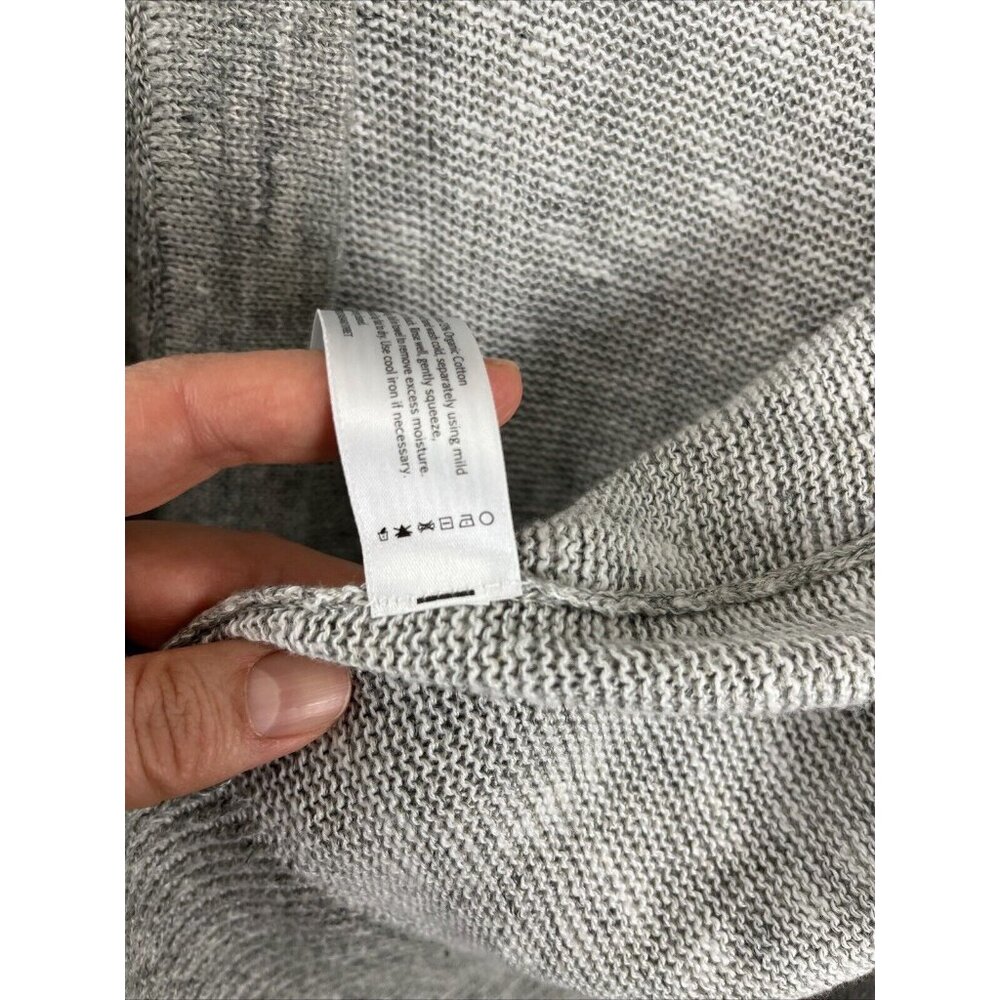 Eileen Fisher Grey-White Organic Linen & Cotton Open Front Cardi Womens Size S - Picture 4 of 7